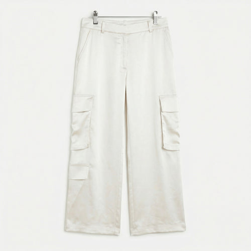 Pantalon satin blanco