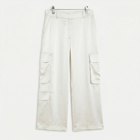 Pantalon satin blanco